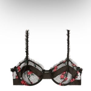 NWOT For Love & Lemons Rosebud Bra Black Extra Small XS